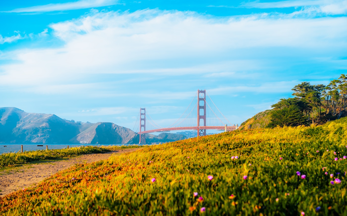 San Francisco Golden Gate Bridge and bay